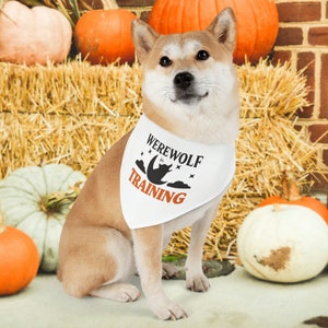 Werewolf in Training Halloween Dog Collar | Pet Bandana Collar | Halloween Dog Bandana |Spooky Dog Bandana | Dog Owner Gift | New Pet Owner