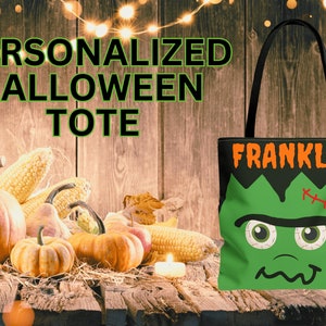 Personalized Bag | Trick or Treat Bag | Halloween Tote Bag | Custom Candy Bag | Kids Halloween Bag | Custom Halloween Gift | Candy Bucket