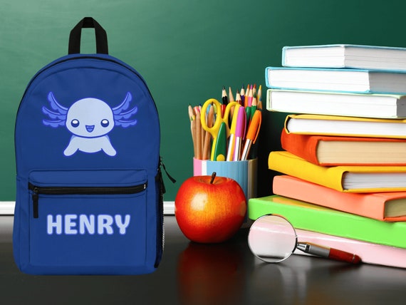 Custom Bookbag Personalized Bag Kid s Bookbag Back to School Kids School Backpack Axolotl Gift School Book Bag Custom Book Bag Etsy