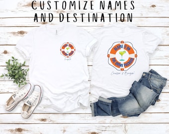 Camiseta de crucero personalizada: "La culpa es del paquete de bebidas" para viajes en grupo.