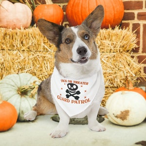 Halloween Dog Collar | Pet Bandana Collar | Halloween Dog Bandana | Trick or Treater Guard Patrol | Trick or Treat Dog | Halloween Gift