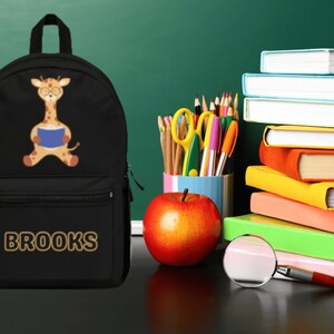 Custom Bookbag | Personalized Bag | Kids Bookbag | Back to School | Kids School Backpack | Giraffe Gift | Personalized Gift | School Bookbag