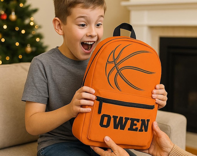 Personalized Basketball Backpack: Custom Name School Bag for Kids