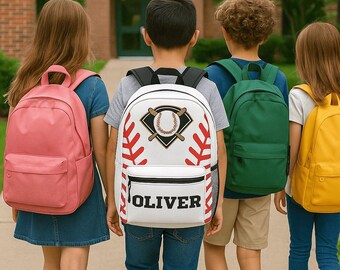 Personalized Baseball Backpack: Custom Name, Waterproof School Bag