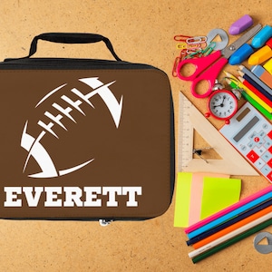 Childrens Football Lunch Bag | Personalized Kids Lunch Box | Insulated School Lunch Bag | Football Backpack | Custom Football Gift