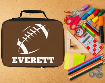Personalized Football Lunch Bag: Insulated Kids Lunch Box