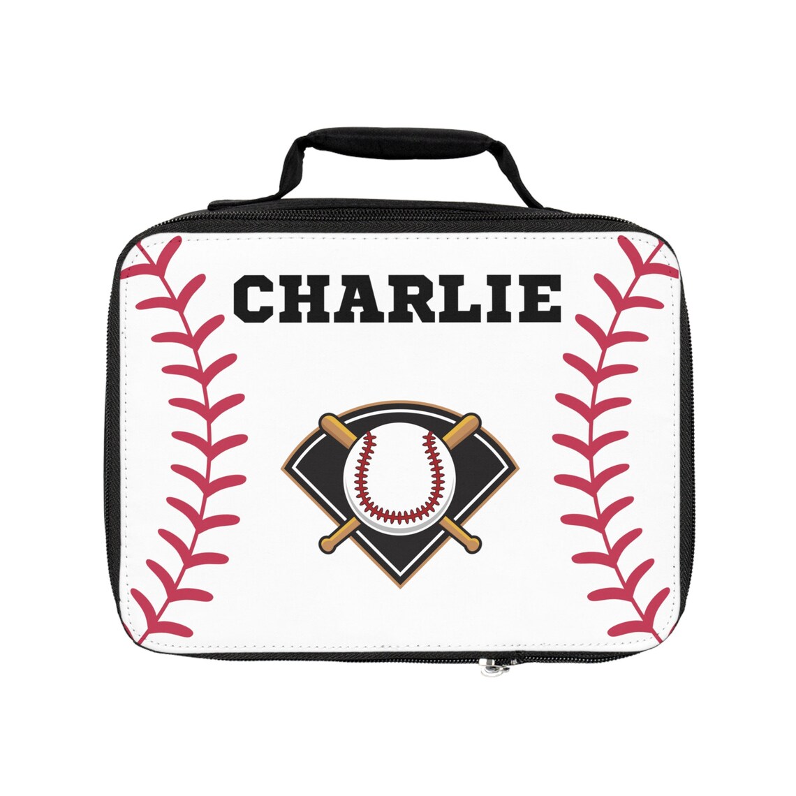 Childs Baseball Lunch Bag Personalized Kids Lunch Box Insulated School