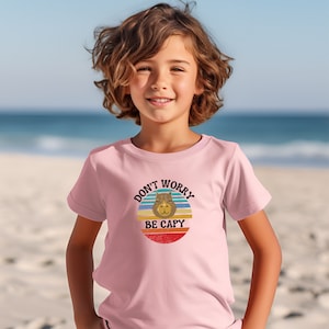 Capybara Kids Tee Shirt | Vintage T Shirt | Animal Lover Gift | Don&#39;t Worry Be Capy T-Shirt