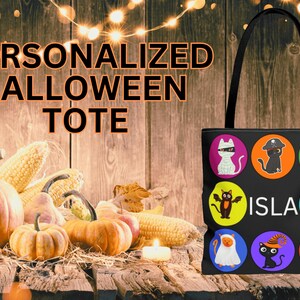 Personalized Bag | Trick or Treat Bag | Halloween Tote Bag | Custom Candy Bag | Kids Halloween Bag | Custom Halloween Gift | Candy Bucket