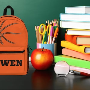 Custom Bookbag | Personalized Bag | Kid&#39;s Bookbag | Back to School | Kids School Backpack | Basketball Gift | Book Bag | Custom School Bag