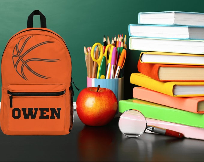 Personalized Basketball Bookbag: Kids School Backpack