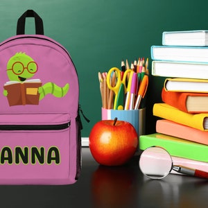 Custom Bookbag | Personalized Bag | Kid&#39;s Bookbag | Back to School | Kids School Backpack | Bookworm Gift | Bookworm Gift | Custom School