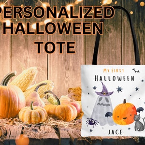 Personalized Bag | Trick or Treat Bag | Halloween Tote Bag | Custom Candy Bag | Kids Halloween Bag | Custom Halloween Gift | Candy Bucket