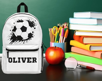 Personalisierter Fußball Rucksack: Kinder Schultasche, individueller Name