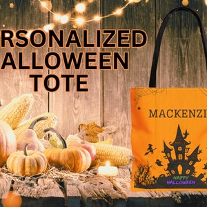 Personalized Bag | Trick or Treat Bag | Halloween Tote Bag | Custom Candy Bag | Kids Halloween Bag | Custom Halloween Gift | Candy Bucket