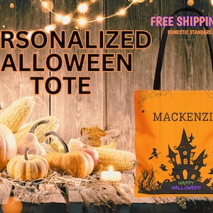 Personalized Bag | Trick or Treat Bag | Halloween Tote Bag | Custom Candy Bag | Kids Halloween Bag | Custom Halloween Gift | Candy Bucket