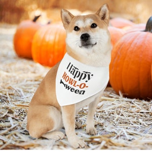 Halloween Dog Collar | Pet Bandana Collar | Halloween Dog Bandana | Happy Howl-O-Ween Dog Collar | Trick or Treat Dog | Halloween Gift