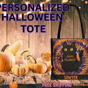 Personalized Bag | Trick or Treat Bag | Halloween Tote Bag | Custom Candy Bag | Kids Halloween Bag | Custom Halloween Gift | Candy Bucket
