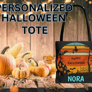 Personalized Bag | Trick or Treat Bag | Halloween Tote Bag | Custom Candy Bag | Kids Halloween Bag | Custom Halloween Gift | Candy Bucket