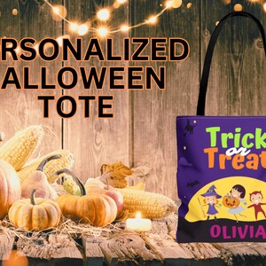 Personalized Bag | Trick or Treat Bag | Halloween Tote Bag | Custom Candy Bag | Kids Halloween Bag | Custom Halloween Gift | Candy Bucket