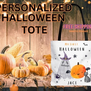 Personalized Bag | Trick or Treat Bag | Halloween Tote Bag | Custom Candy Bag | Kids Halloween Bag | Custom Halloween Gift | Candy Bucket