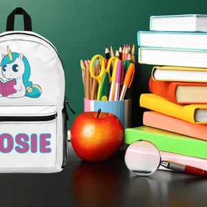 Custom Bookbag | Personalized Bag | Kid&#39;s Bookbag | Back to School | Kids School Backpack | Unicorn Bag | Unicorn Gift | Custom School Bag
