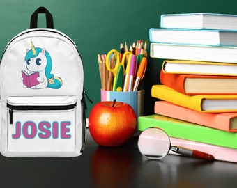 Gepersonaliseerde boekentas eenhoorn: schoolrugzak voor kinderen