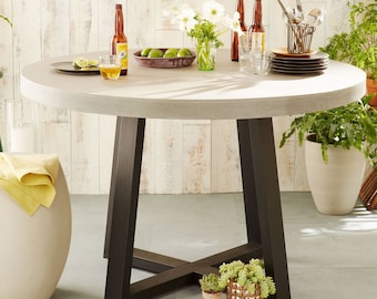 48" Concrete Round Dining Table by Malta