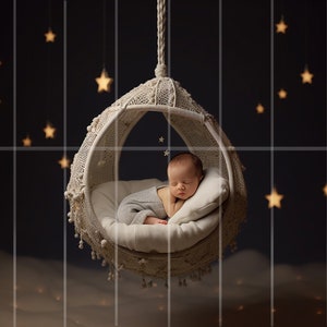 Digital newborn Backdrop Photography, Fond digital, Night Swing Stars, Photoshop, Professional Quality