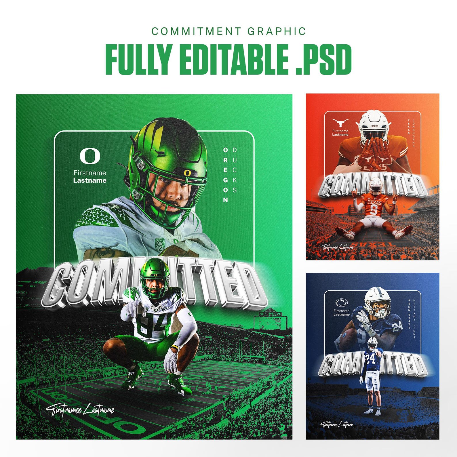 Editable Commitment Graphic PSD | Sports Photoshop Template - Etsy