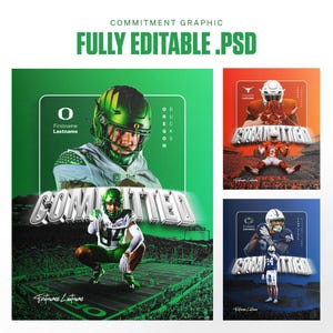 Editable Commitment Graphic PSD | Sports Photoshop template