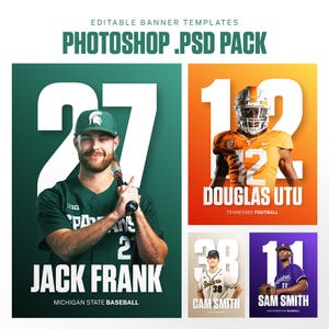 Pacote PSD de Banners Esportivos | 2 Modelos Editáveis do Photoshop | Banner 2'x3'