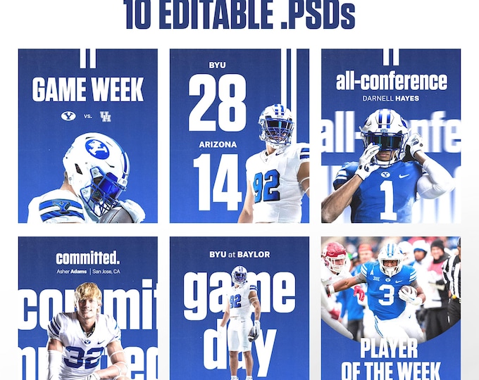 Sports Photoshop Templates Social Media - Gameday, Score, Schedule ...