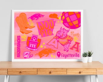 Custom College Collage | Wall Art and Décor | preppy, colorful, trendy | Digital Download | 300 DPI