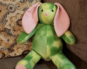 Custom Memorial Bunny Made From Loved Ones Clothes, Bunny Plushie From Clothing, Keepsake Stuffed Bunny Made From Shirt, Bunny From Clothes