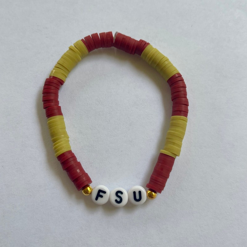 FSU White Beaded Pouch main image 0
