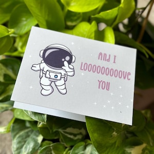 L'astronaute BTS Jin et je t'aime Carte de vœux