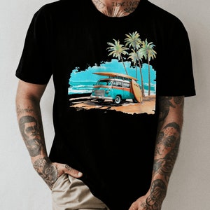 Men&#39;s T Shirt, Surfing, Outdoor Gift Men, Surf Shirt, Surfing Gift, Surfer, Adventure Shirt, Beach, Hawaii, Screen Printed Men TShirt