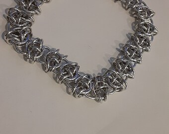 Chain mail bracelet (Celtic Visions Weave) (silver)