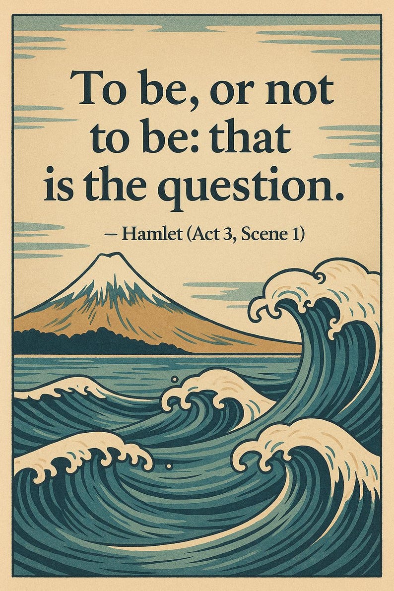 Shakespeare "to Be or Not to Be" Printable Digital Wall Art Bundle of 5 ...