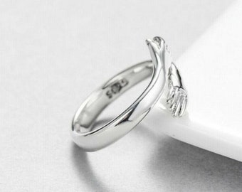 Sterling Silver Love Hug Ring Adjustable Unisex Jewellery, Best friend Gift, Christmas Gift, Bridesmaid Gift, Anniversary Gift