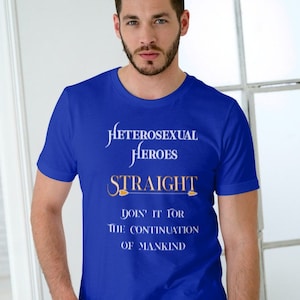 T-Shirt aus Baumwolle mit Heterosexuellen Helden