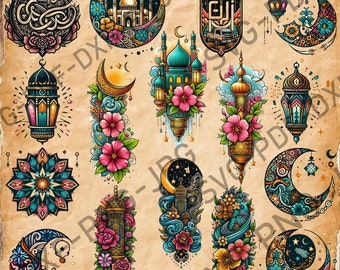 Exclusive 16 Ramadan SVG, Black and White svg File, 1500x1500 Pixels Size, Islamic Home Decor, For Cricut Sublimation Design