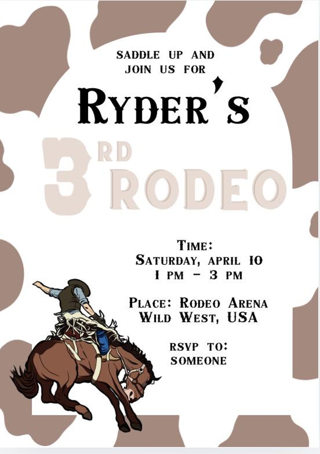 Rodeo Invitation Boy - Etsy