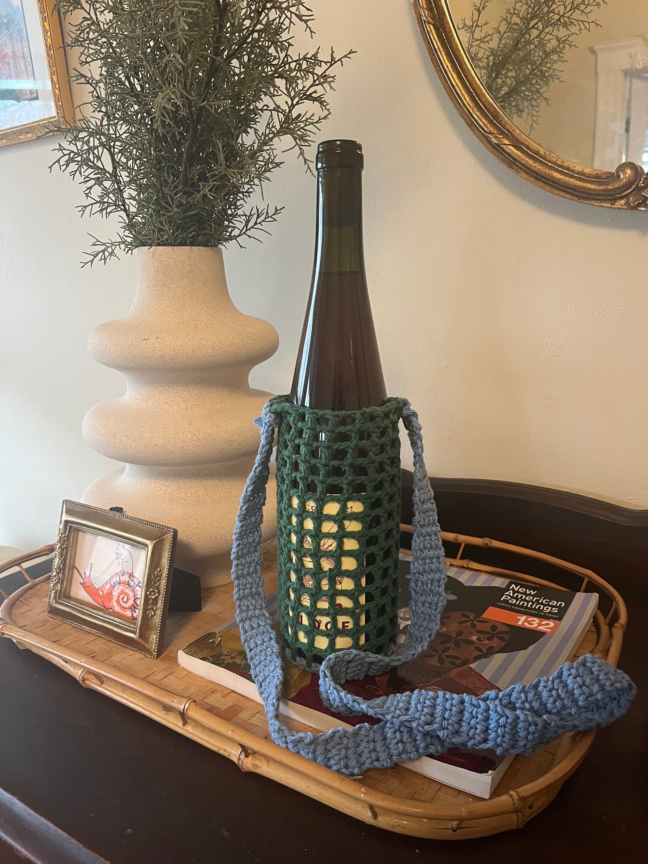 Crochet Wine or Water Bottle Holder - Etsy