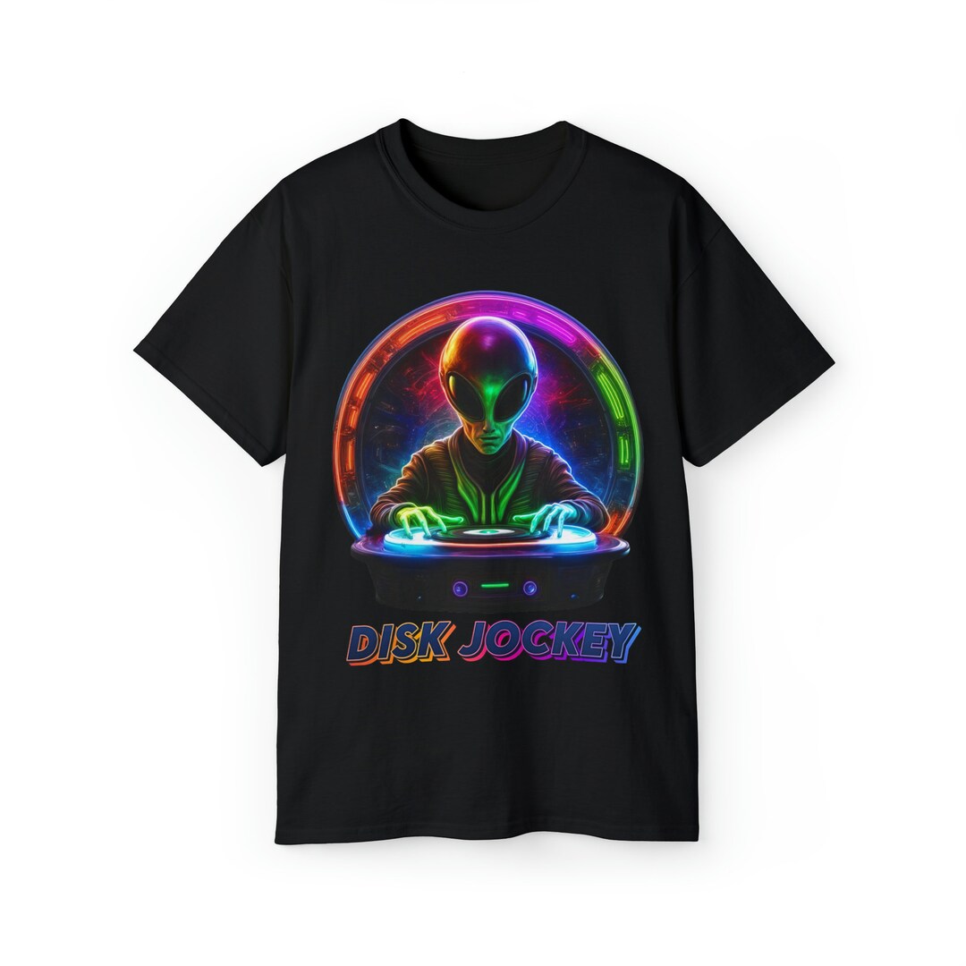 ALIEN DISK JOCKEY Unisex Neon Lights T-shirt Futuristic - Etsy