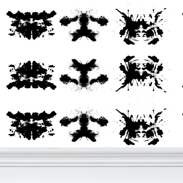 Wallpaper or Wall Mural Inkblot Peel and Stick Funky Weird Home Decor