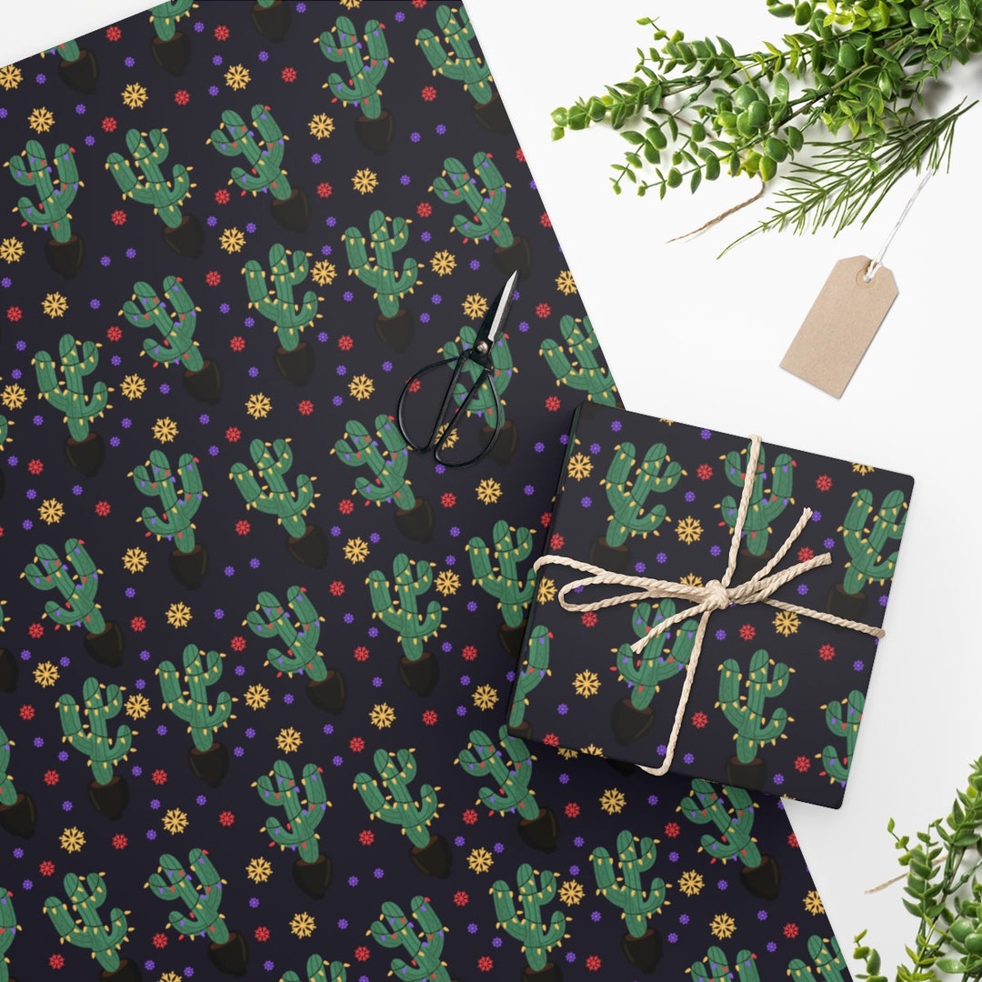 Wrapping Paper Cactus Wrapping Paper Holiday Gift Wrap - Etsy