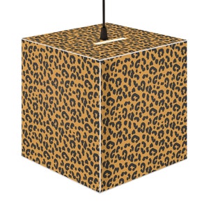 Cheetah Print Cube Square Lamp Shade Light