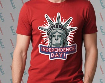 Vrijheidsbeeld png, 4 juli stickerontwerp, Independence Day clipart, patriottische sublimatie, USA Freedom, grappig 4 juli ontwerp, png